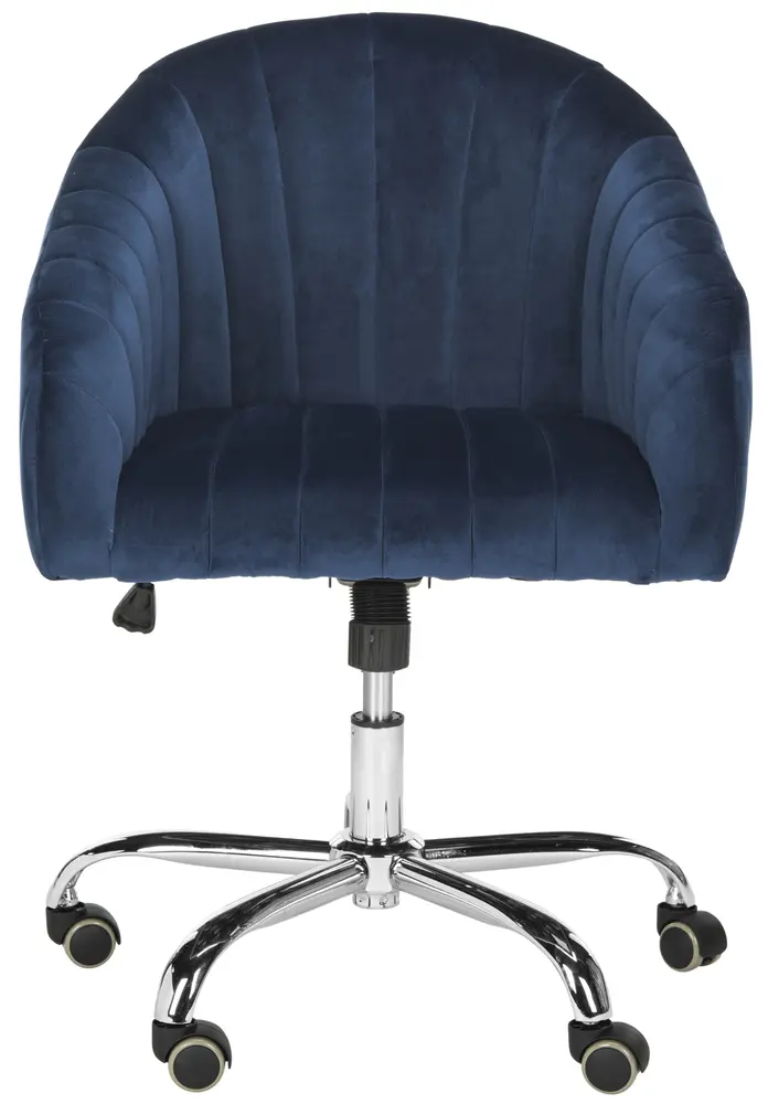 Themis Velvet Chrome Leg Swivel Office Chair