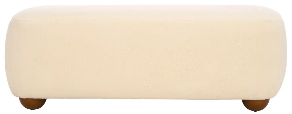 Whitley Rectangular Ottoman W/ Wood Legs