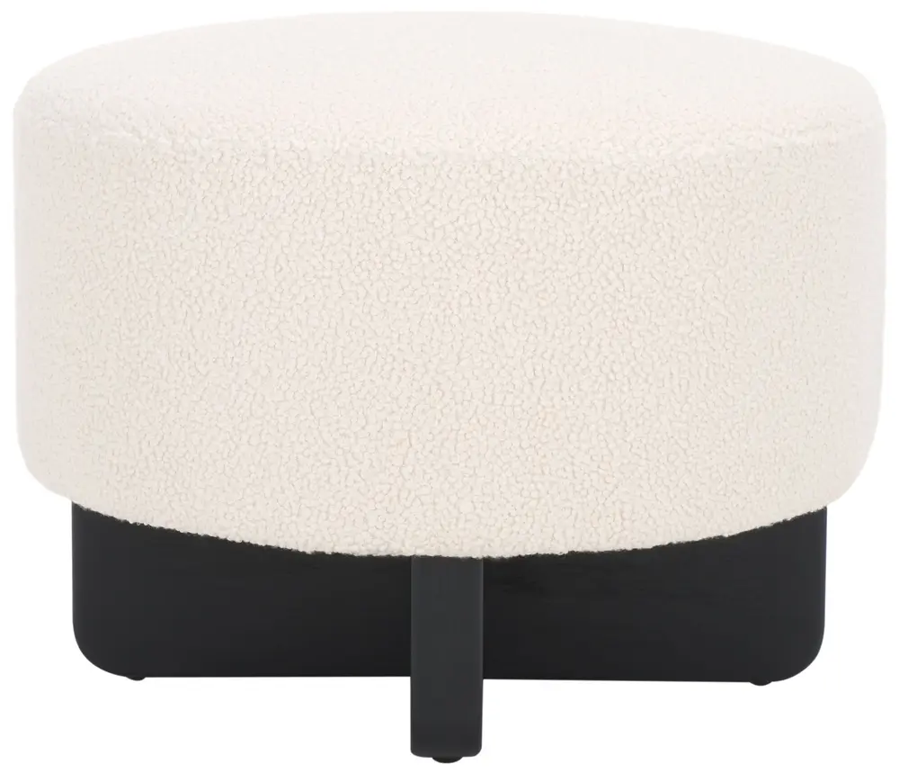 Riah Boucle Round Ottoman