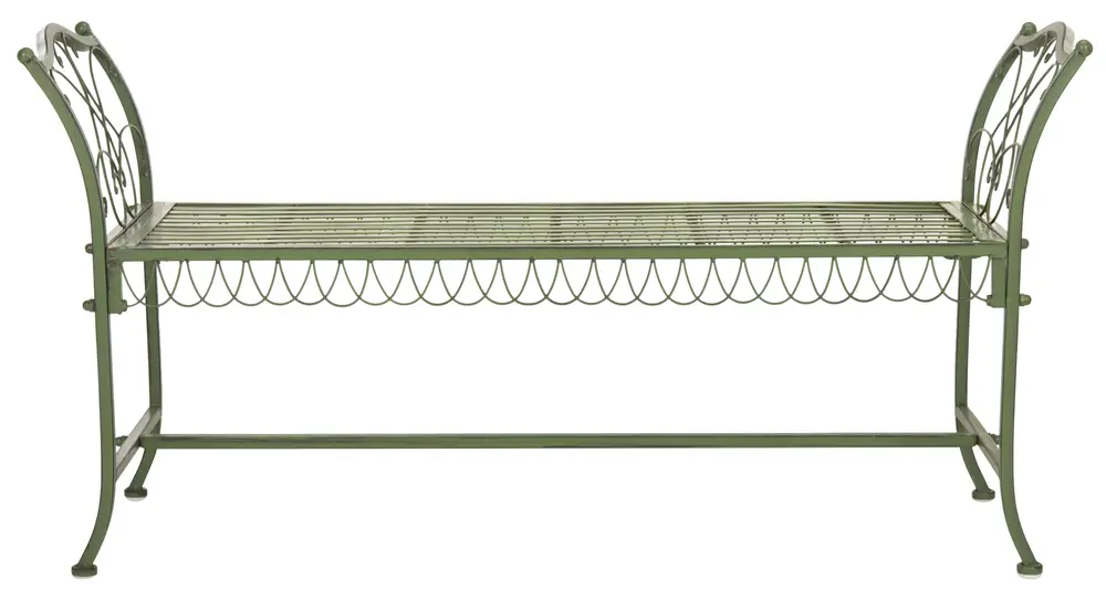 Arona Wrought Iron 51 Inch W Outdoor Garden Bench