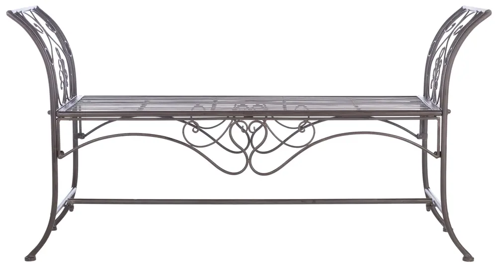 Adina Wrought Iron 51.25 Inch W Outdoor Garden Bench