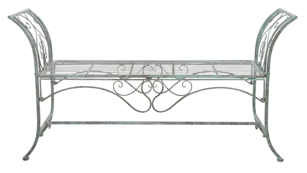 Adina Wrought Iron 51.25 Inch W Outdoor Garden Bench