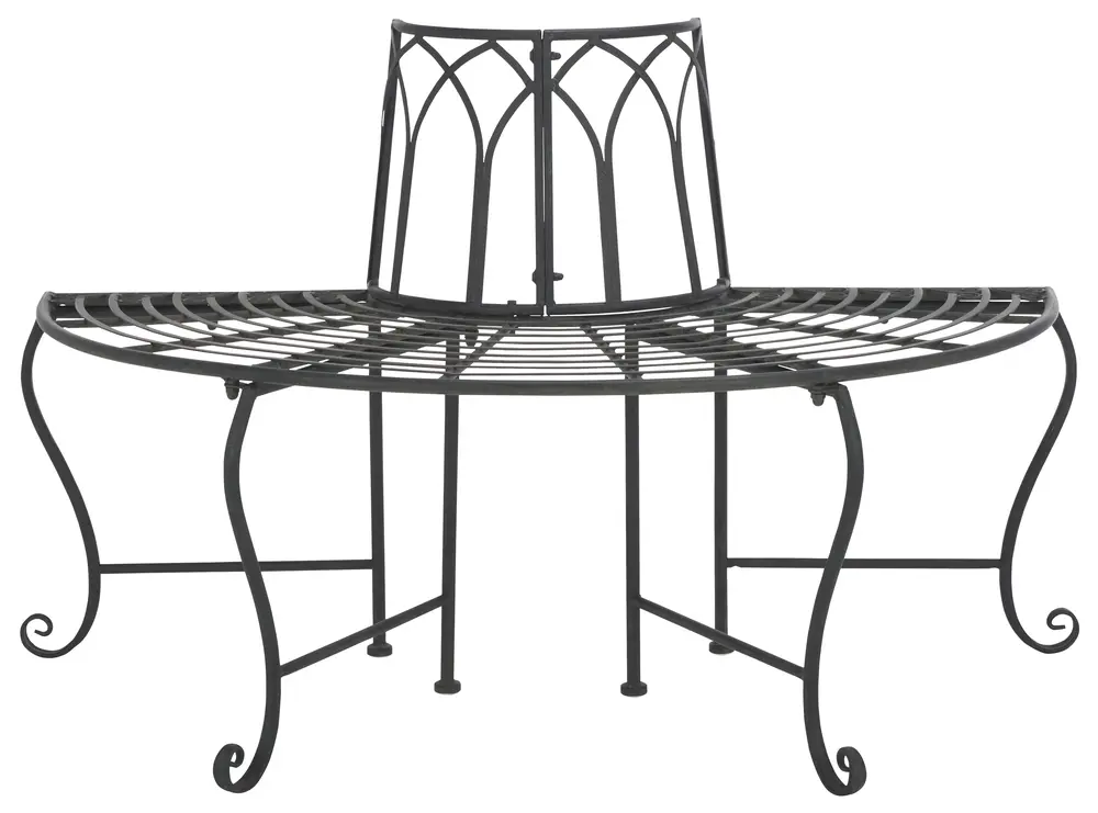 Abia Wrought Iron 50 Inch W Outdoor Tree Bench