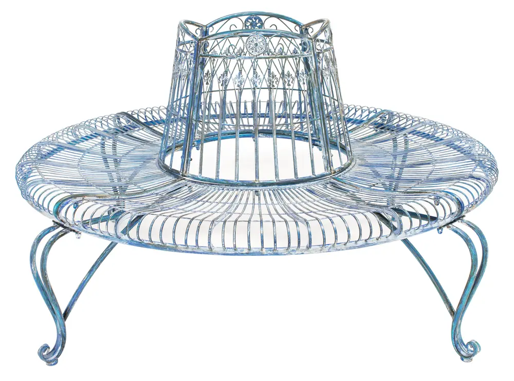 Ally Darling Wrought Iron 60.25 Inch W Outdoor Tree Bench