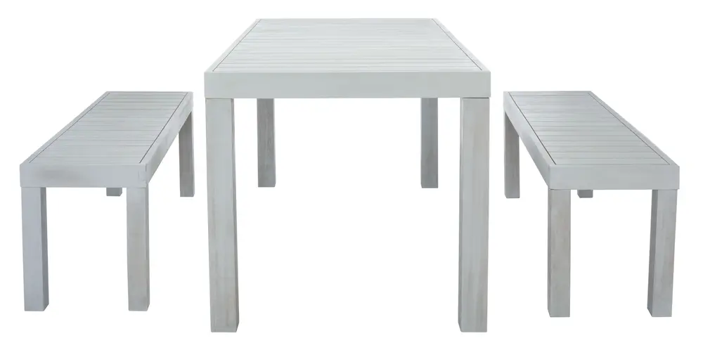 Dario 3 Piece Dining Set W/ Two Benches