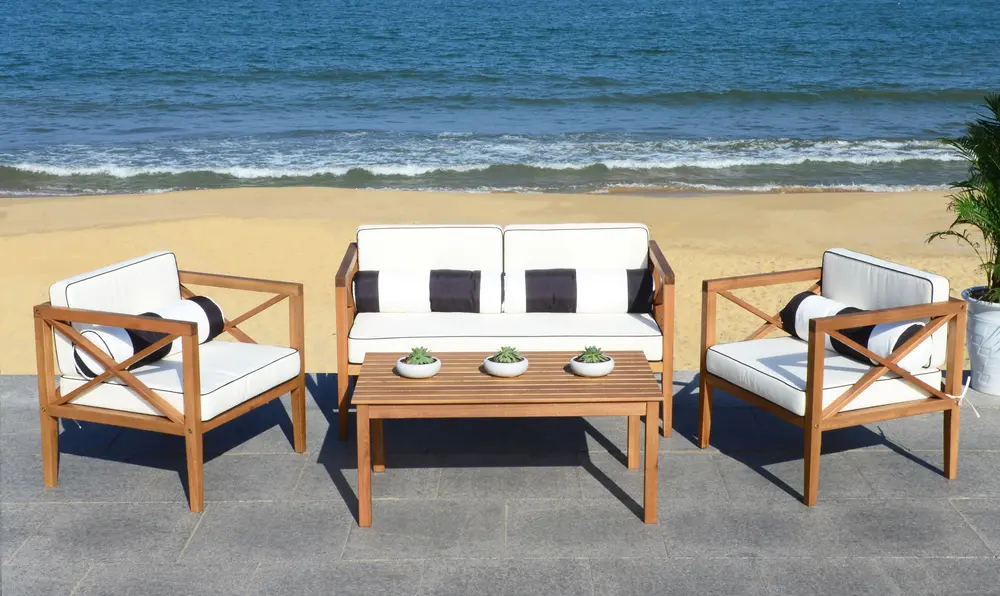 Nunzio 4 Pc Outdoor Set With Accent Pillows