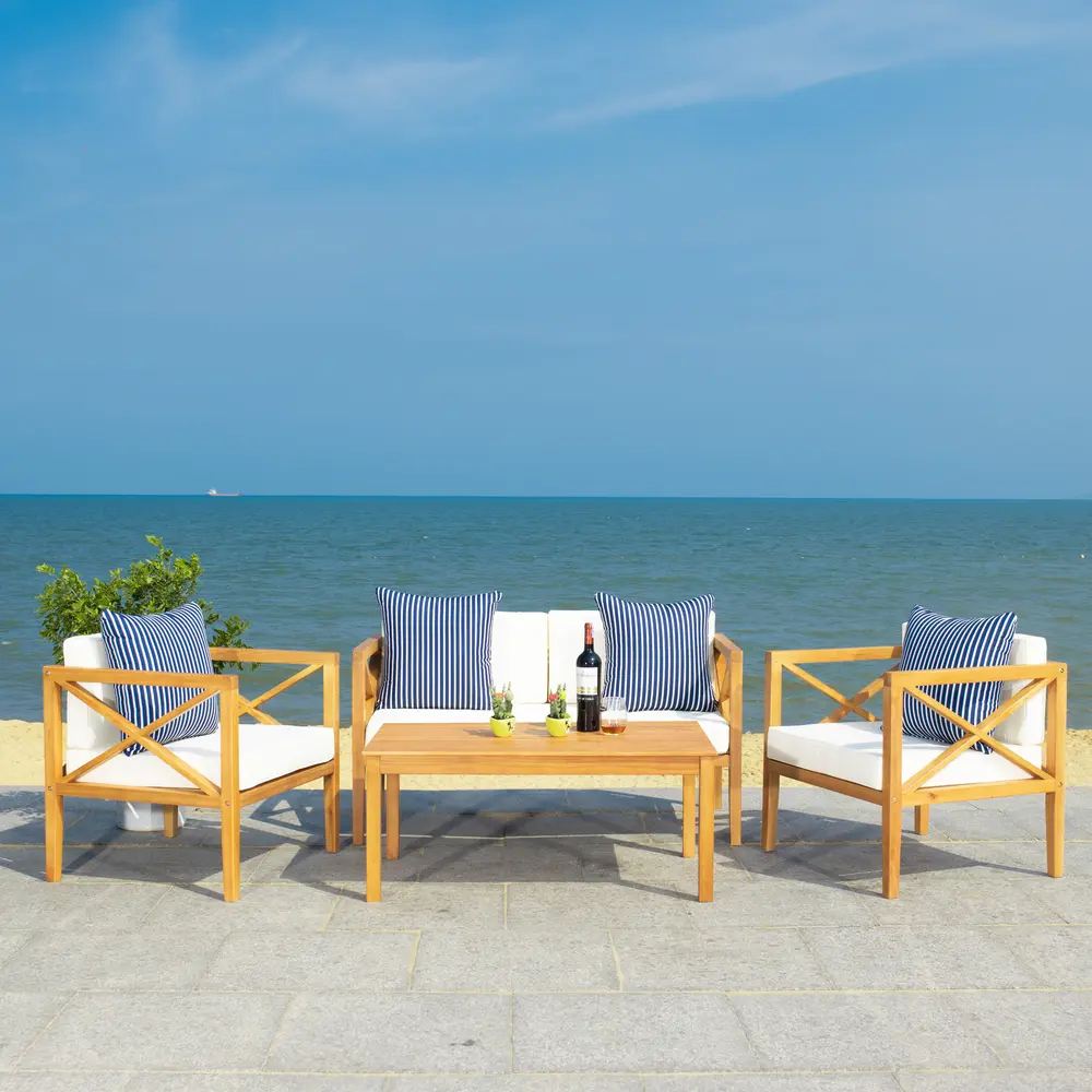 Nunzio 4 Pc Outdoor Set With Accent Pillows