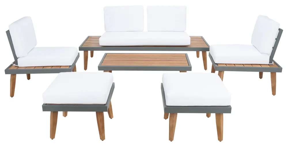 Melbrook 6Pc Living Set/Black/White Cushion