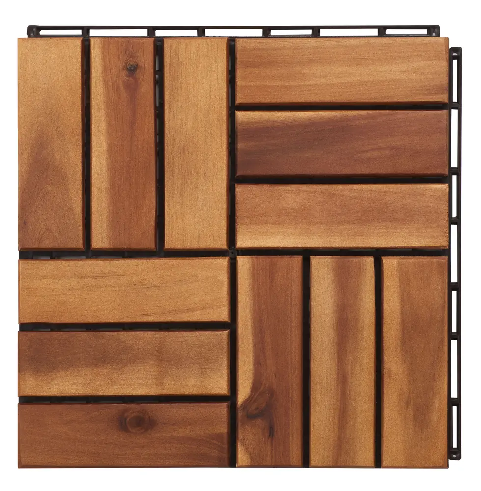 Hanoi Wooden Floor Tile- 12 Slats-Acacia