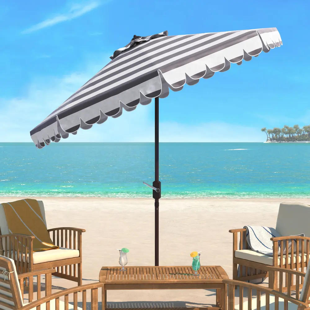 Vienna 9Ft Rnd Crank Umbrella W/ Button Tilt