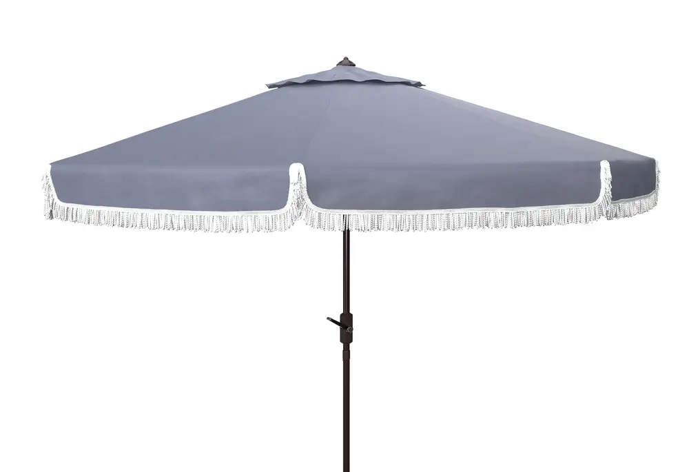 Milan Fringe 11Ft Rnd Crank Umbrella W/ Button Tilt