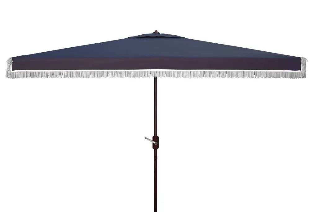 Milan Fringe 6.5X10Ft Rect Crank Umbrella W/ Button Tilt