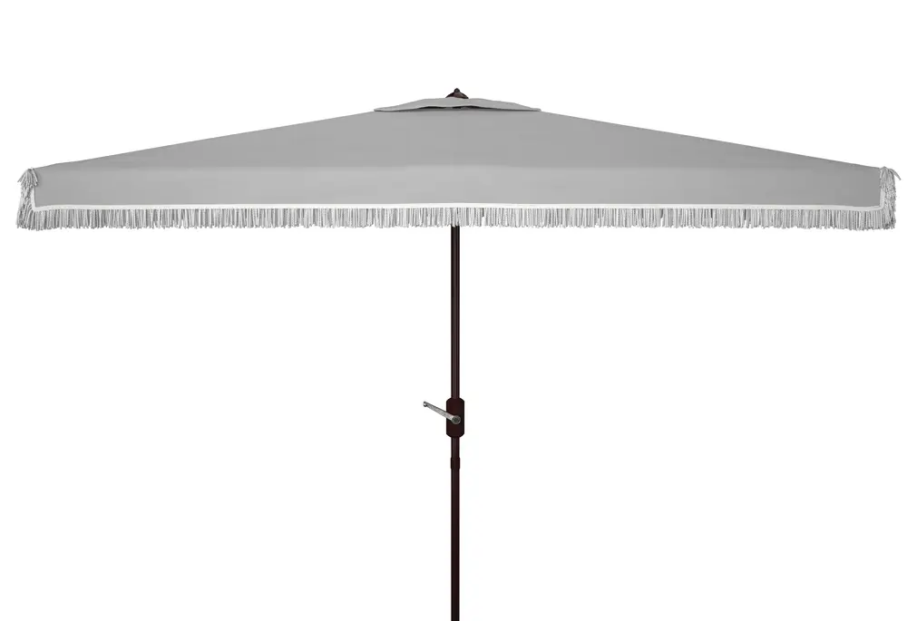 Milan Fringe 6.5X10Ft Rect Crank Umbrella W/ Button Tilt