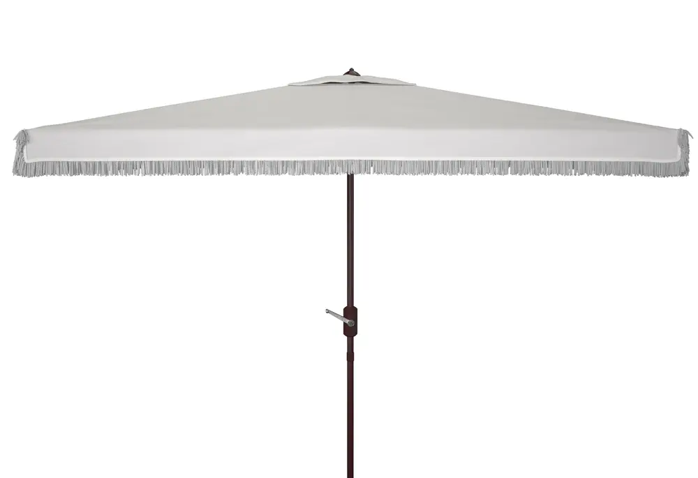 Milan Fringe 6.5X10Ft Rect Crank Umbrella W/ Button Tilt