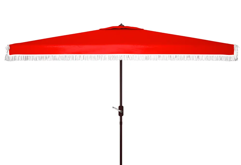 Milan Fringe 6.5X10Ft Rect Crank Umbrella W/ Button Tilt