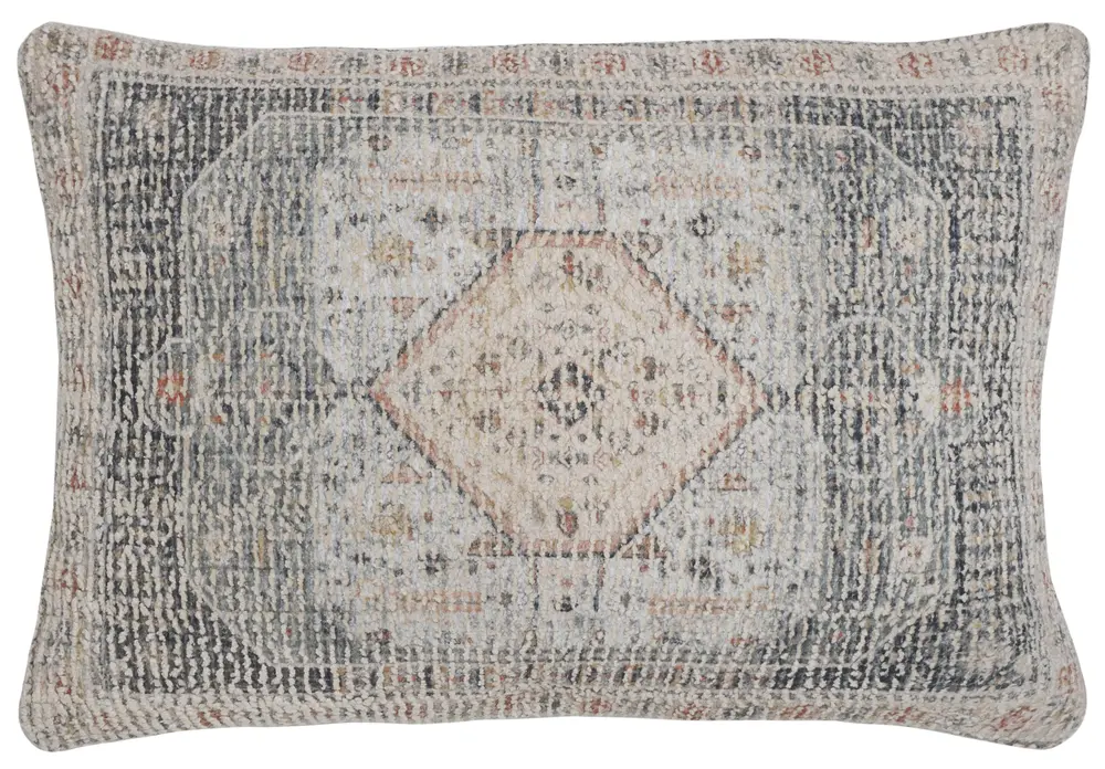 Jayde, 16 X 22, Moss Green/Blush, Cotton/Polyester Lumbar Pillow