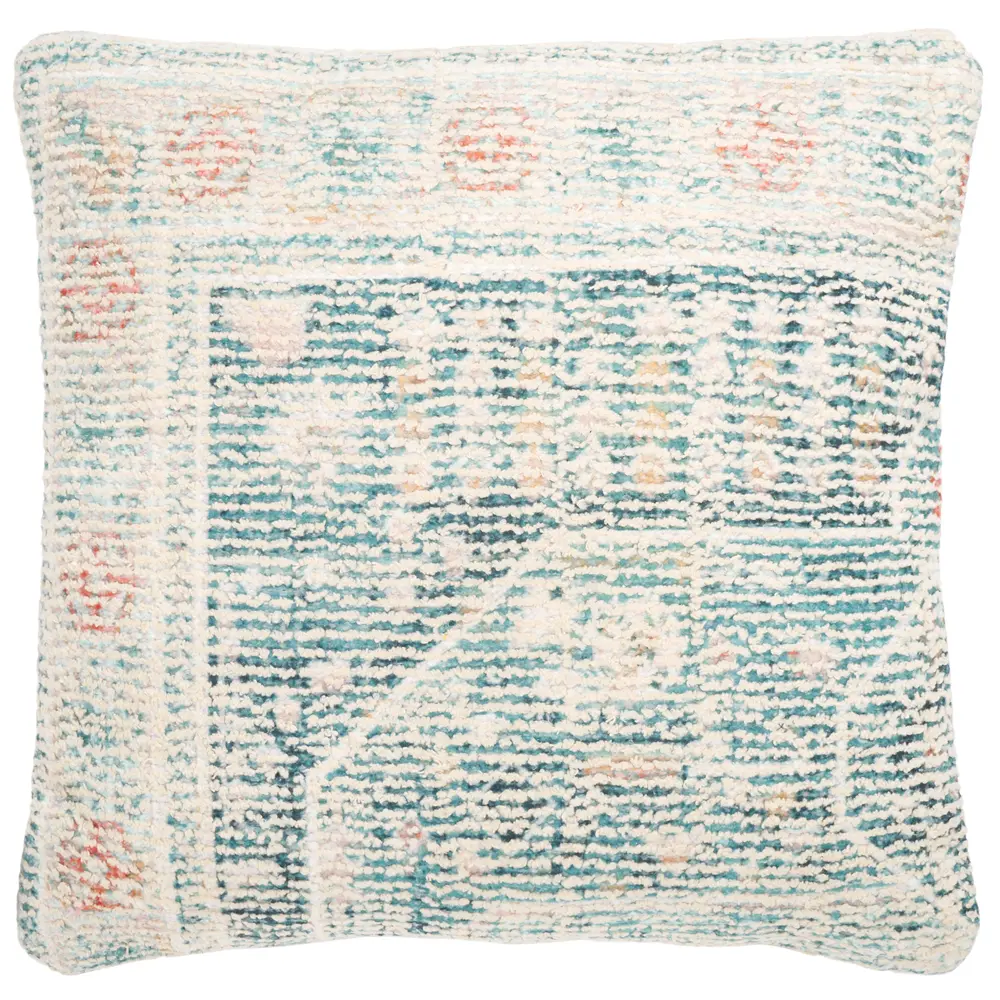 Cruz, 18 X 18, Teal, Cotton/Polyester Pillow