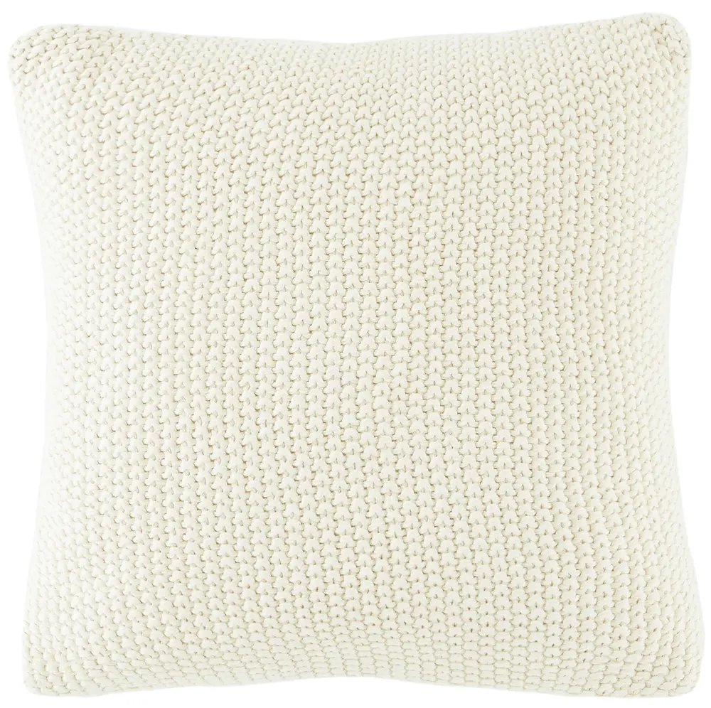 Josie, 18 X 18, Ivory, Cotton Pillow