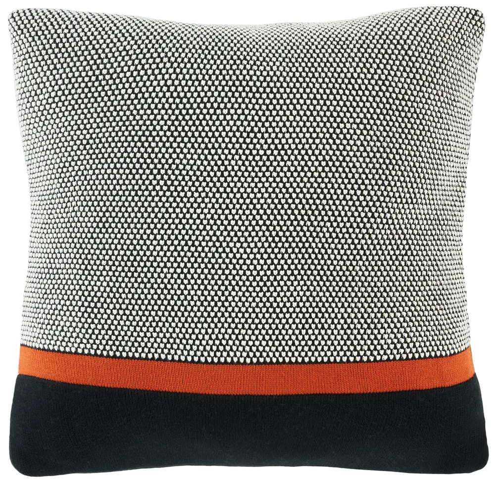 Pia, 18 X 18, Black/Red, Cotton Pillow