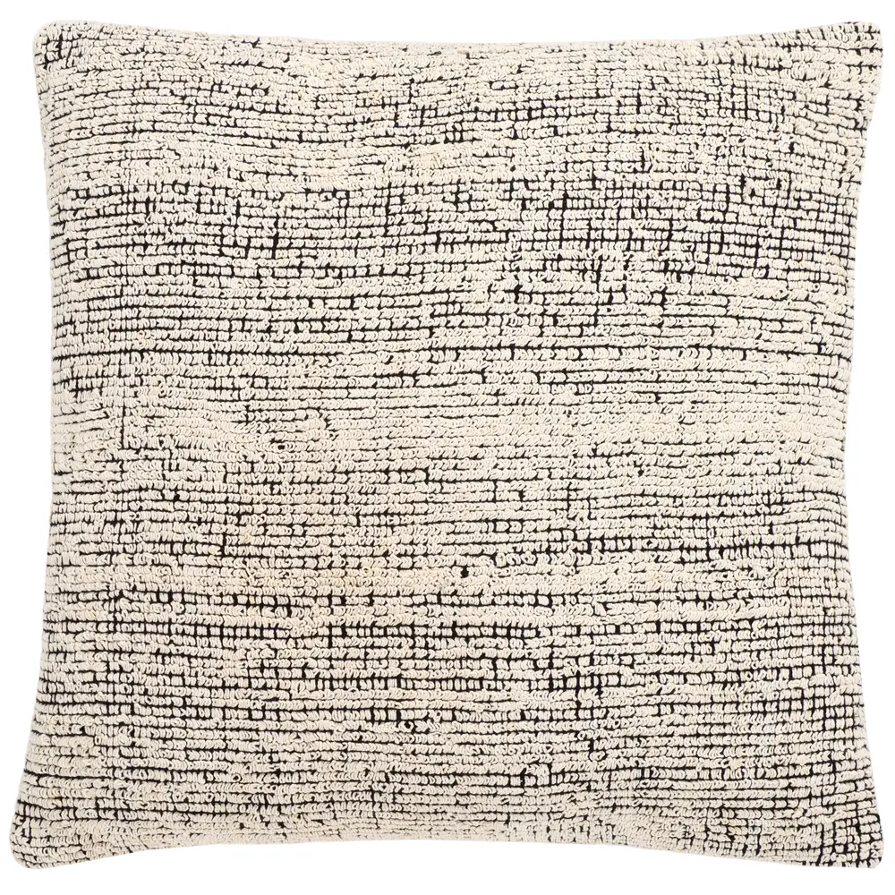 Kailo, 20 X 20, Cream/Black, Cotton Pillow