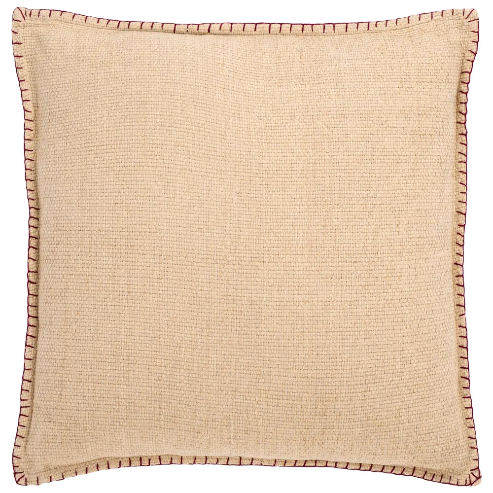 Rhea, 20 X 20, Natural/Brown, Cotton Pillow