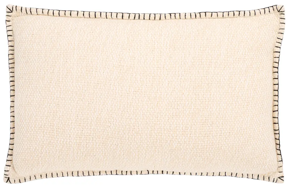 Rhea, 12 X 20, Cream/Black, Cotton Lumbar Pillow