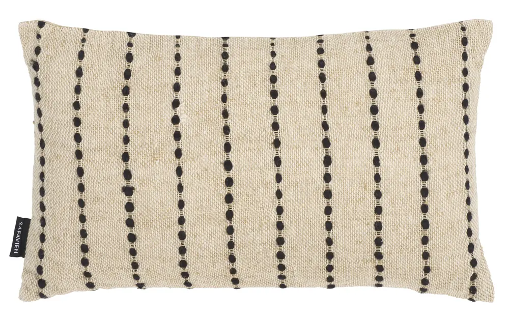 Joi, 12 X 20, Natural/Black, Cotton Lumbar Pillow
