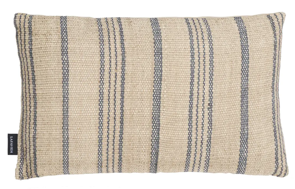 Junie, 12 X 20, Natural/Grey, Cotton Lumbar Pillow
