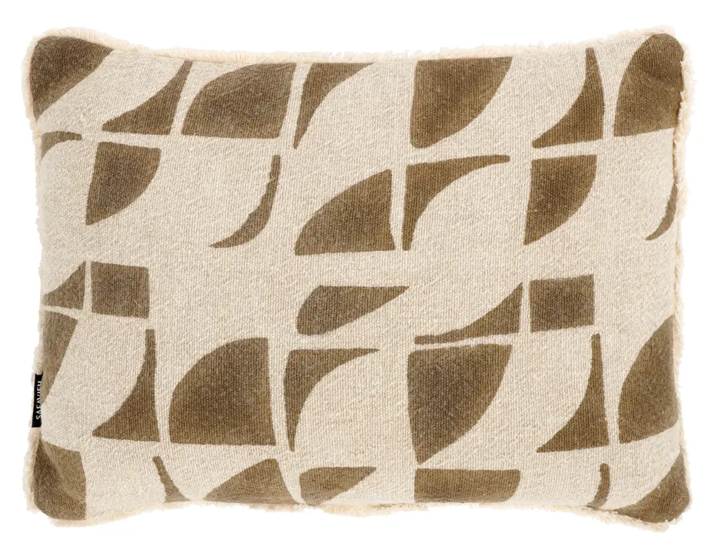 Juara, 14 X 20, Taupe/Natural, Cotton Linen Lumbar Pillow