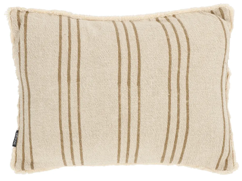 Rory, 14 X 20, Tan/Natural, Cotton Linen Lumbar Pillow