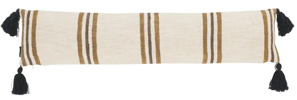 Julieta, 8 X 36, Brown/Camel, Cotton Bolster Pillow