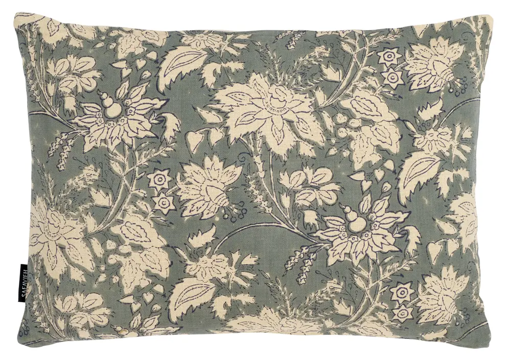 Enya, 14 X 20, Grey, Cotton Lumbar Pillow