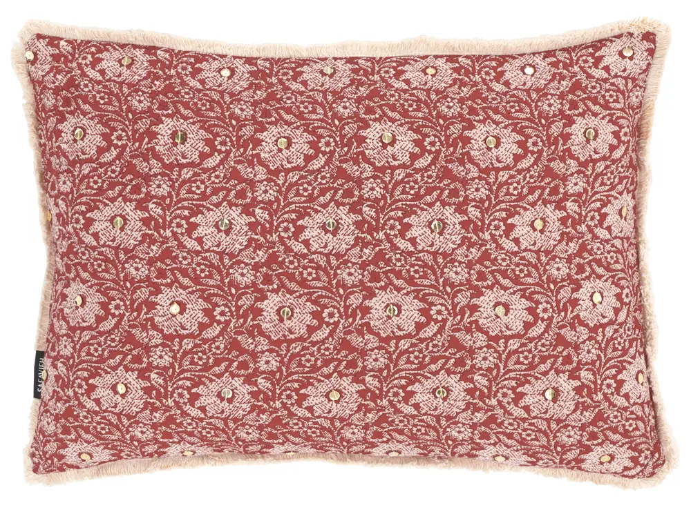 Steph, 14 X 20, Brick, Cotton Lumbar Pillow