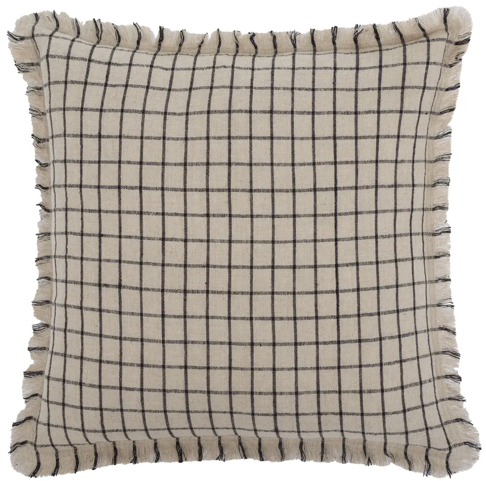 Raie, 20 X 20, Natural/Black, Linen Pillow