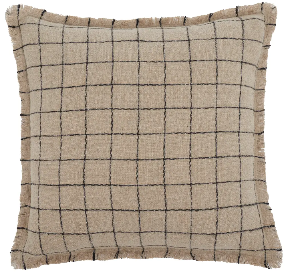 Alita, 20 X 20, Natural/Black, Linen Pillow