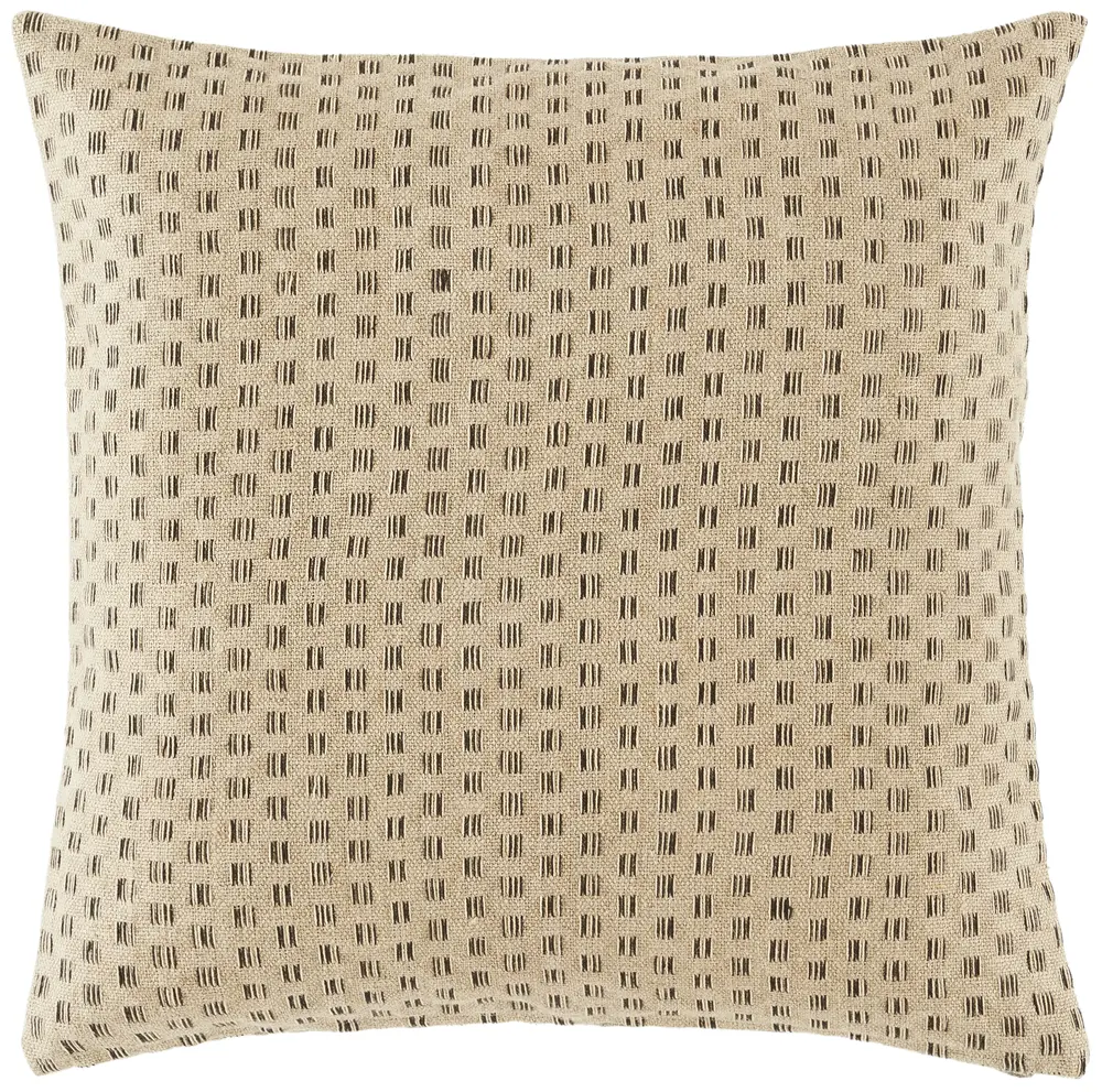Zahara, 24 X 24, Natural/Black, Linen Pillow