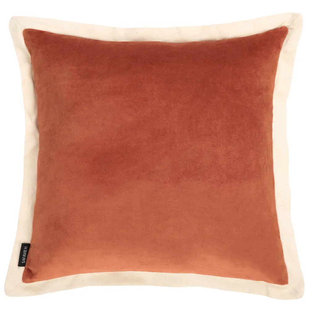 Jordy, 18 X 18, Burnt Orange/Natural, Cotton Pillow