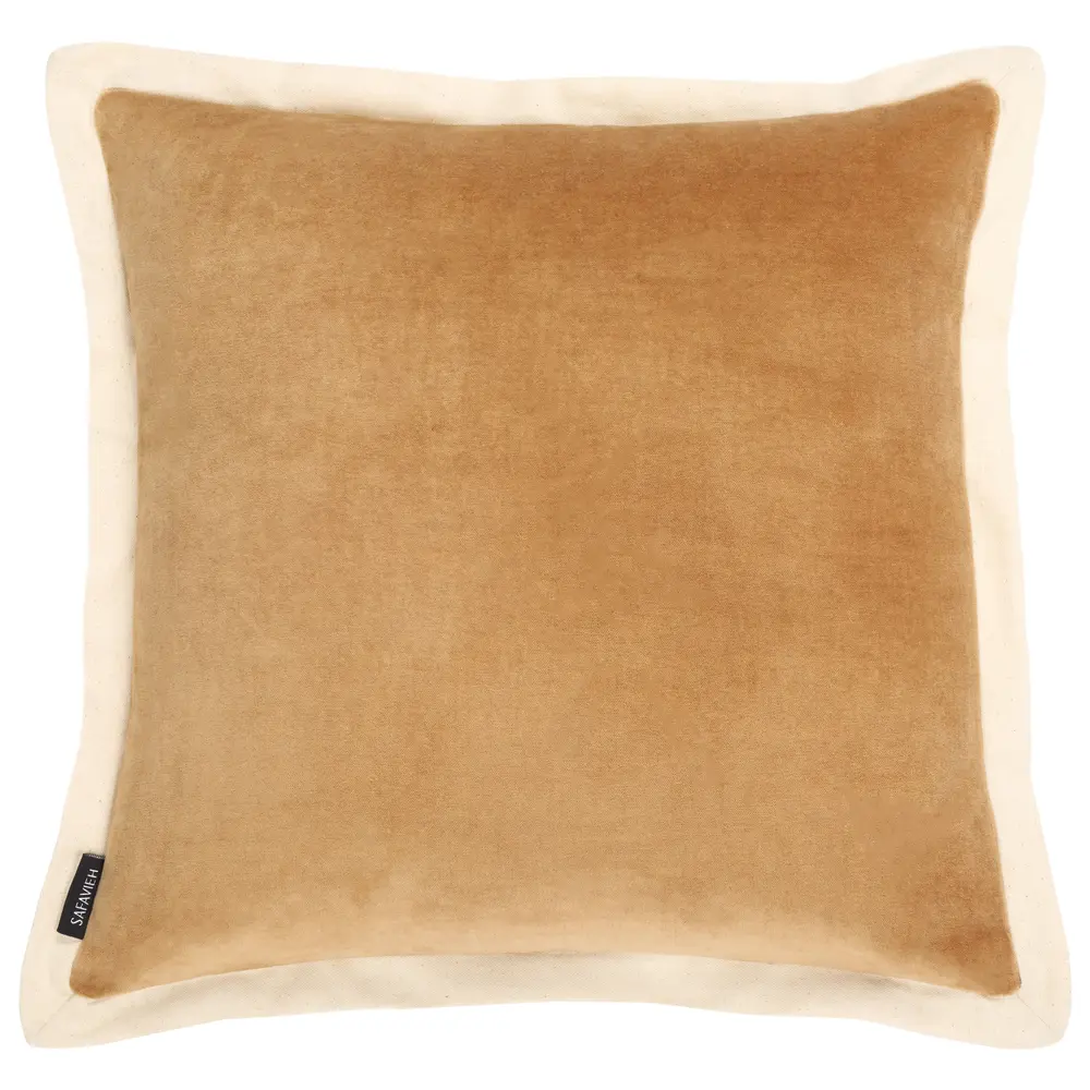 Jordy, 18 X 18, Camel/Natural, Cotton Pillow