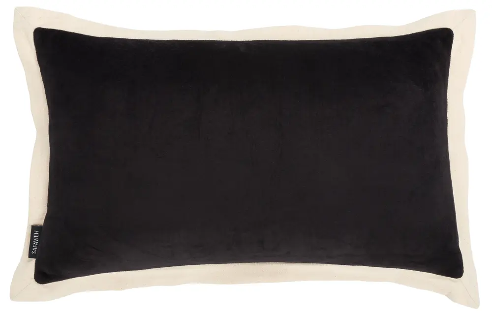 Jordy, 12 X 20, Black/Natural, Cotton Lumbar Pillow