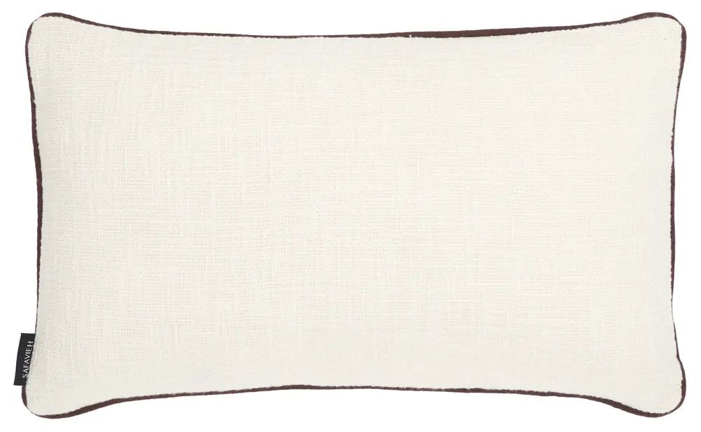 Dani, 12 X 20, Ivory/Brown, Cotton Lumbar Pillow