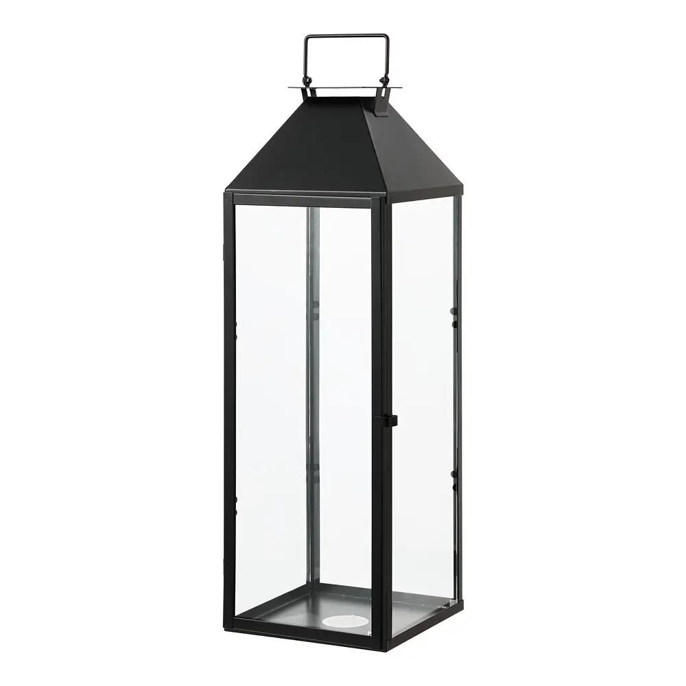 Ruane, 25.5 Inch Tall, Black, Iron/Glass Outdoor Lantern