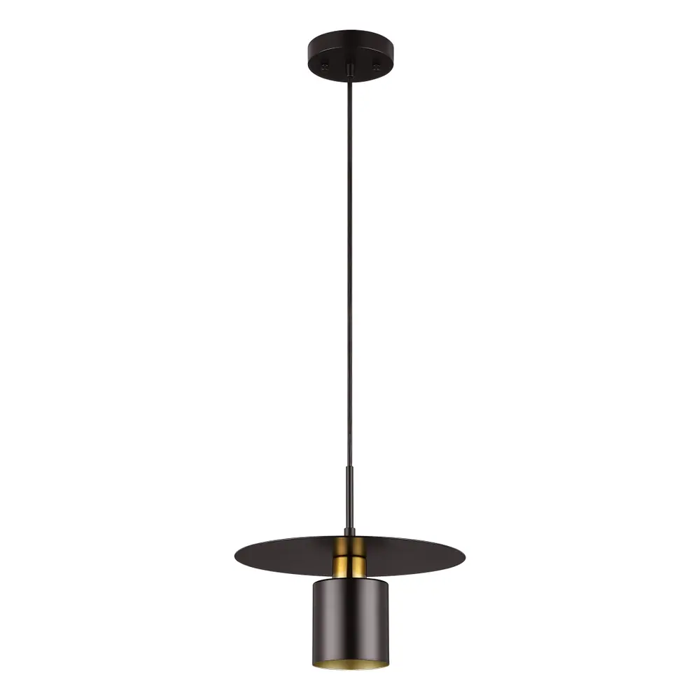 Mynoby, 11.75 Inch, Black/Brass, Iron Extendable Pendant