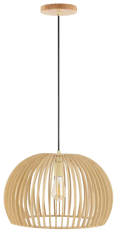 Mesa, 17.75 Inch, Natural, Mdf Wood/Iron Extendable Pendant