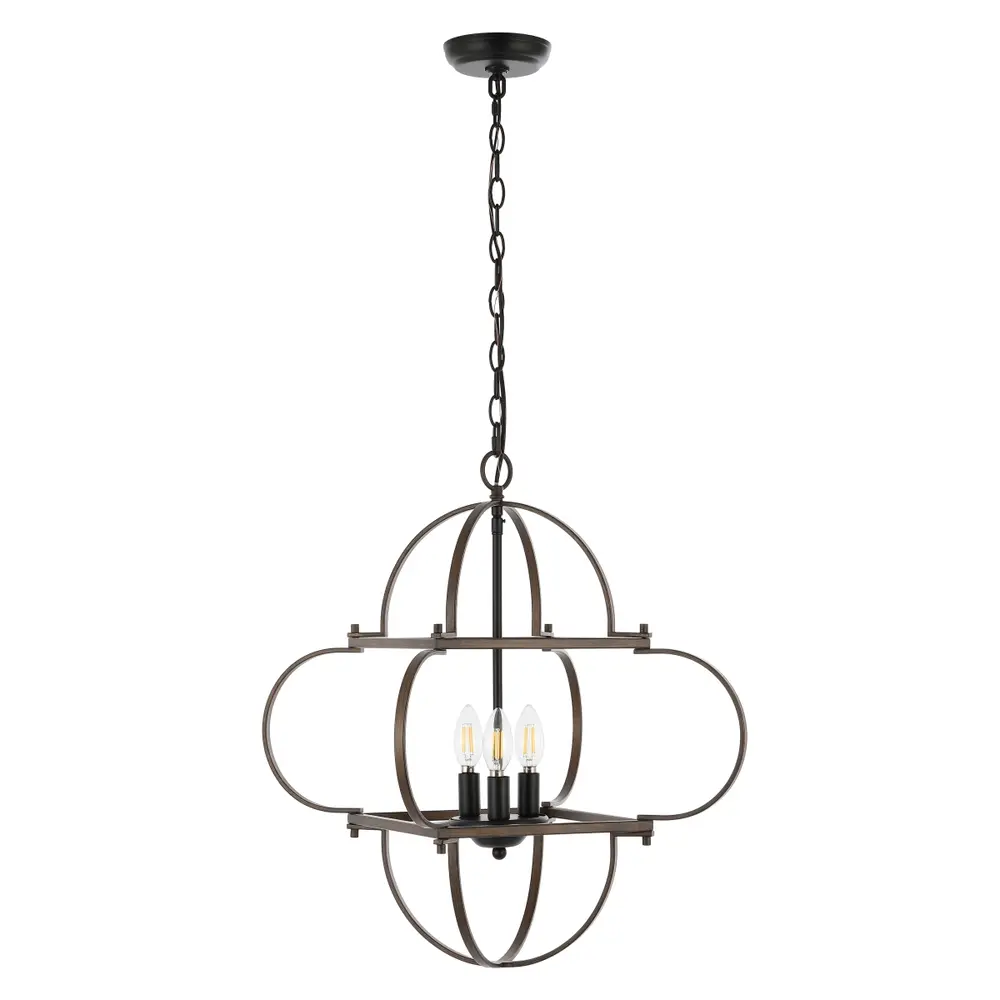 Galvin, 4 Light, Black/Grey, Iron Pendant