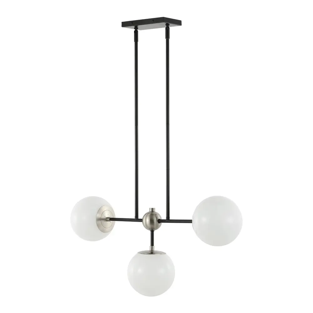 Collier, 3 Light, 29.5 Inch, Black/Nickel, Iron/Glass Pendant