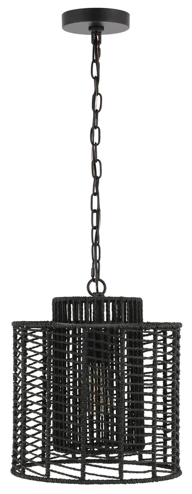 Ryoa, 12.25 Inch, Black, Paper Rope/Iron Extendable Pendant