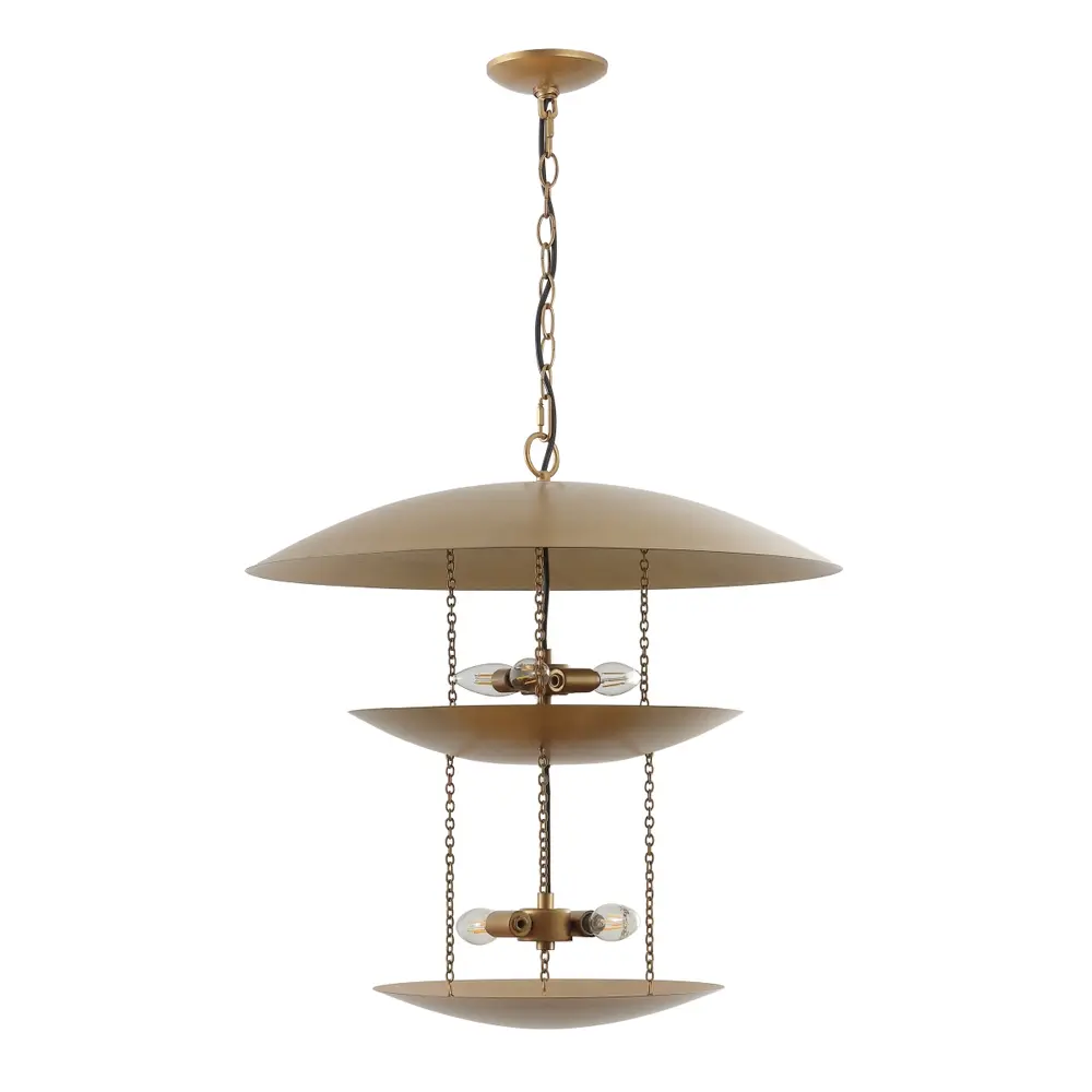 Jules, 5 Light, 23.75 Inch, Antique Gold, Metal Pendant