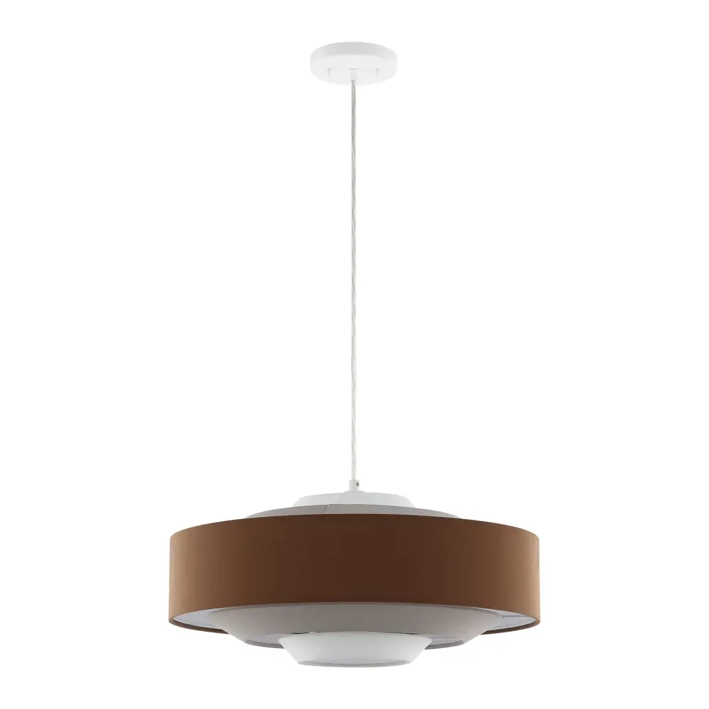 Collelo, 20 Inch, Brown/Beige, Fabric/Iron Extendable Pendant?