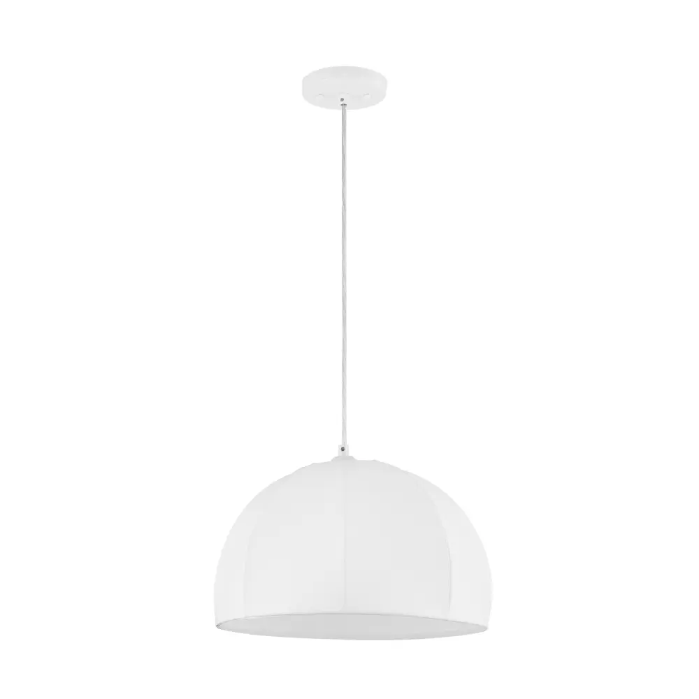 Neami, 15 Inch, White, Fabric/Iron Extendable Pendant