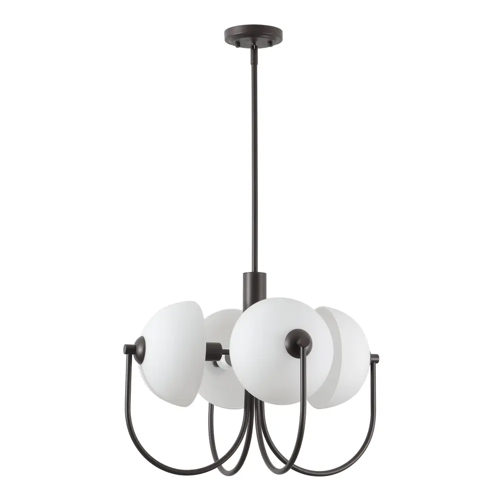 Dreya, 4 Light, 22 Inch, Oil Rubbed Bronze, Metal/Glass Pendant